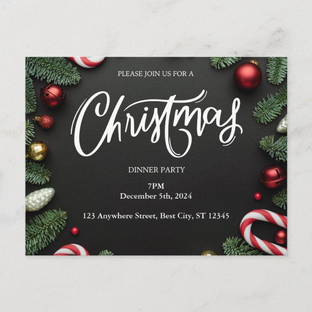 Carte Postale Soirée de Noël (Devant)