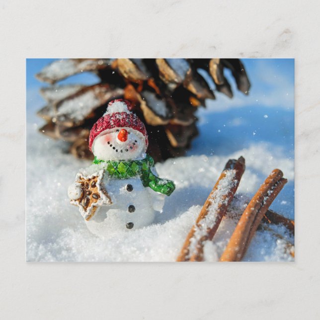 Carte Postale Soirée de Noël de Snowman (Devant)