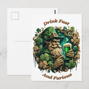 Carte Postale Soirée enchantée de toast Ale A Leprechauns