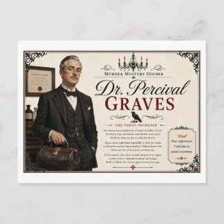 Carte Postale Soirée Enquête Criminelle des Années 40 Dr Perciva