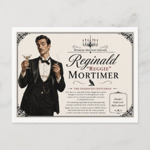 Carte Postale Soirée Enquête de Meurtre des Années 40 Reggie Mor