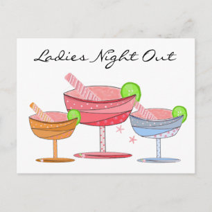 Carte Postale Soirée entre dames avec des boissons chic