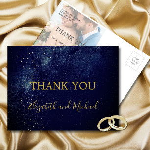 Carte Postale Soirée Sky Astral Gold Stars Mariage Merci