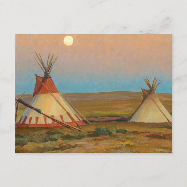 Carte Postale Soirée sur la réserve Blackfoot de Dixon (Devant)