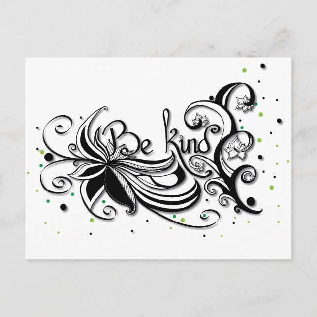 Carte Postale SOIS GENTIL ! Citation calligraphie inspirante (Devant)