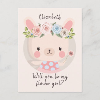 Carte Postale Sois Ma Fleur Fille Mignonne Lapin