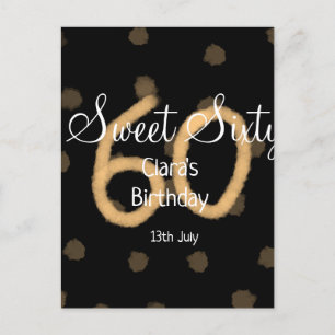 Carte Postale Soixante doux ajoutez nom date anniversaire jaune