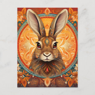 Carte Postale Solarpunk Bunny aux yeux Brown