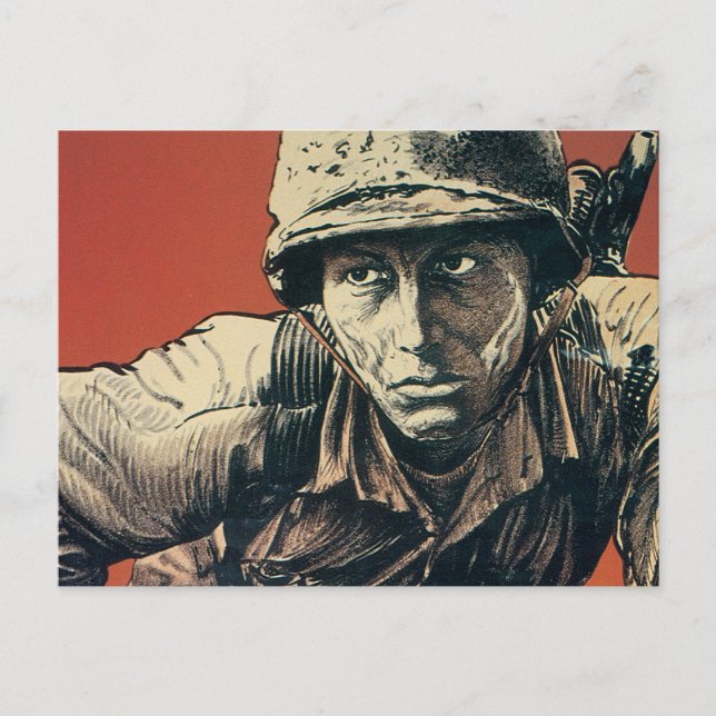 Carte Postale Soldat 2ème guerre mondiale (Devant)