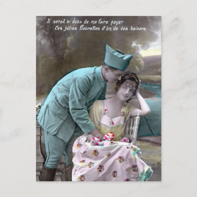 Carte Postale Soldat et amoureux (Devant)