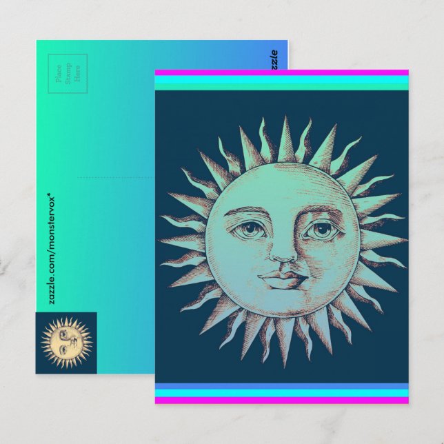 Carte postale Soleil (Devant / Derrière)