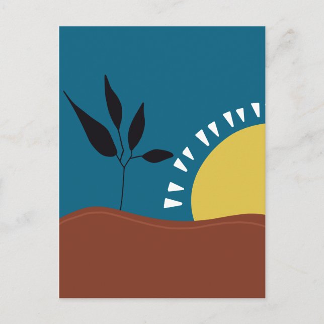 Carte Postale Soleil abstrait moderne minimaliste (Devant)