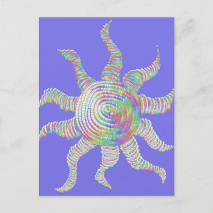 Carte Postale Soleil arc-en-ciel coloré