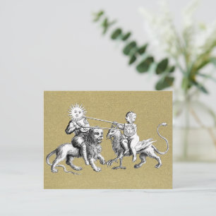 Carte Postale Soleil contre Lune Jousting Match Symbolique