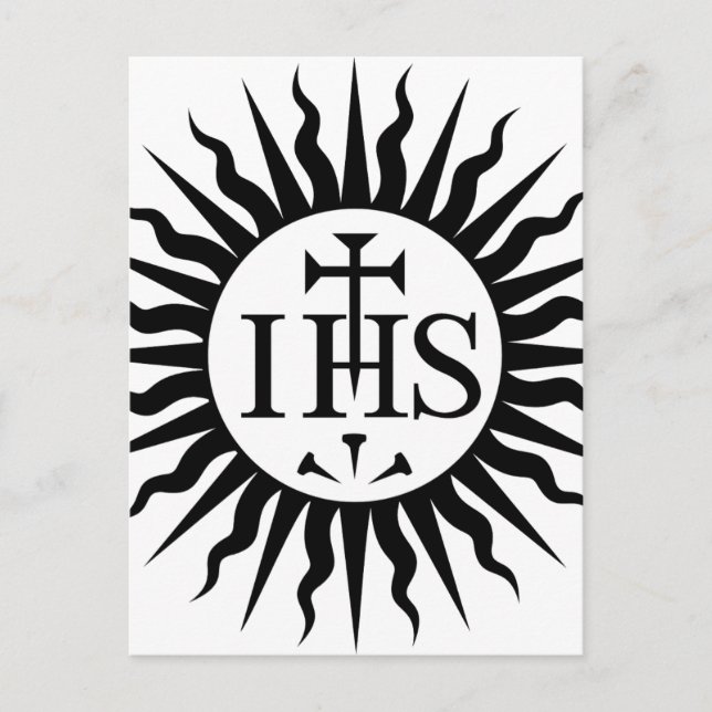 Carte Postale Soleil de Jésus IHS (Devant)