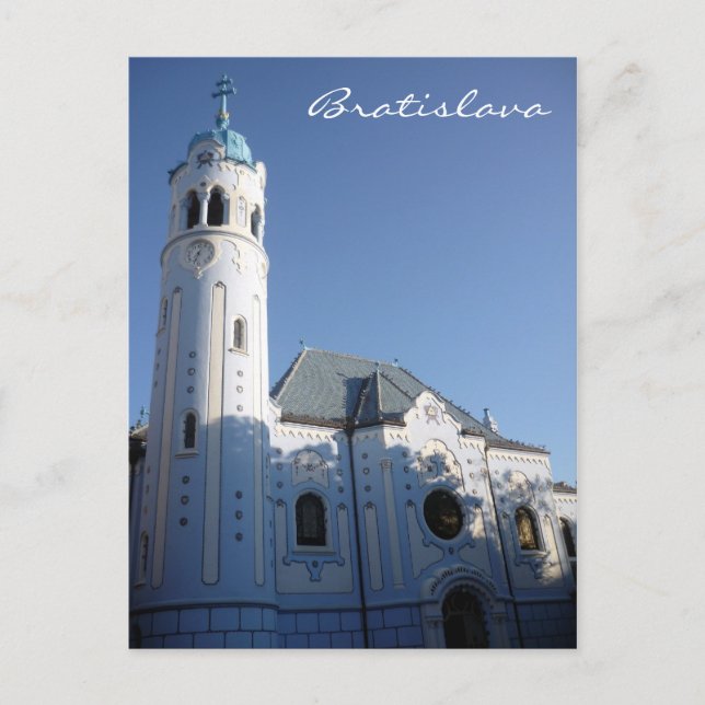 Carte Postale soleil de l'église bleue de bratislava (Devant)