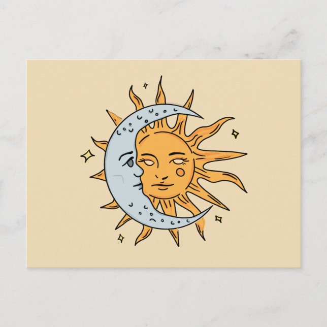 Carte Postale Soleil et Lune (Devant)