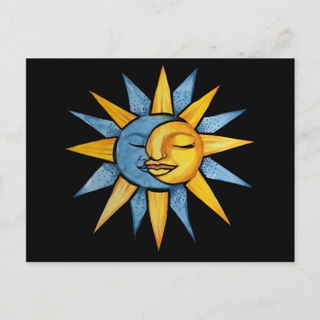 Carte Postale Soleil et Lune (Devant)