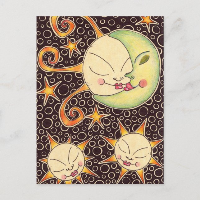 Carte Postale Soleil et lune (Devant)