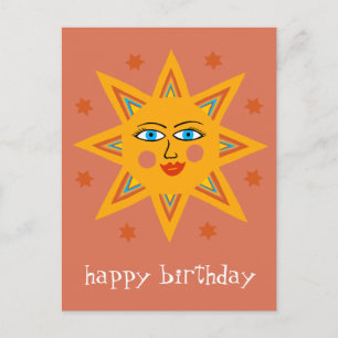Carte Postale Soleil joyeux JOYEUX ANNIVERSAIRE PERSONNALISÉ 