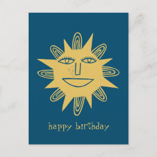 Carte Postale Soleil joyeux JOYEUX ANNIVERSAIRE PERSONNALISÉ