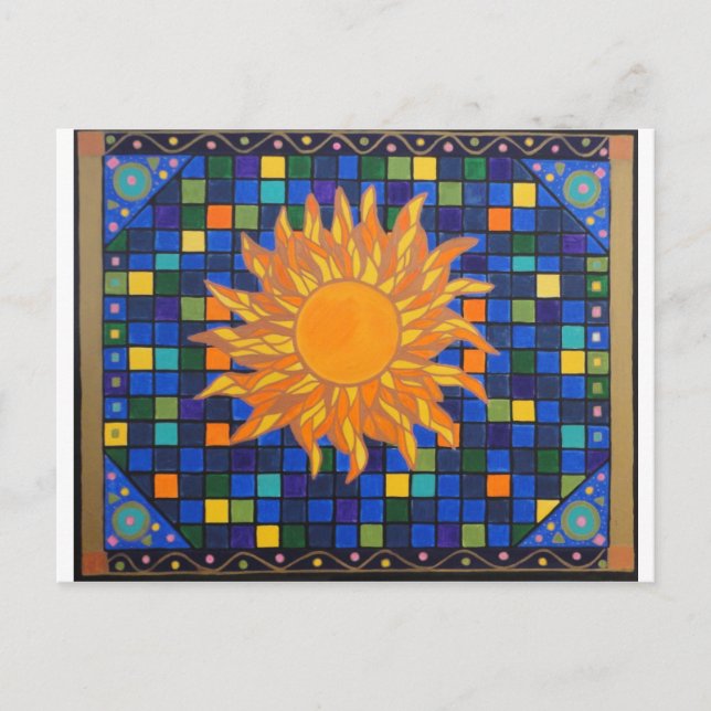 Carte Postale Soleil mosaïque (Devant)