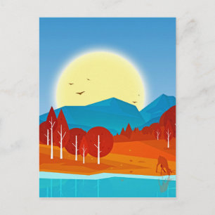 Carte Postale Soleil sur Blue Mountain avec Deer Lake