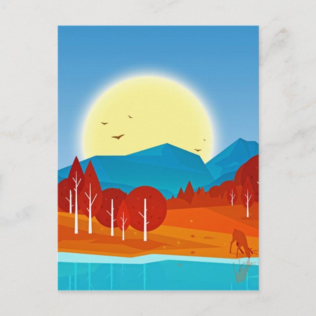 Carte Postale Soleil sur Blue Mountain avec Deer Lake (Devant)