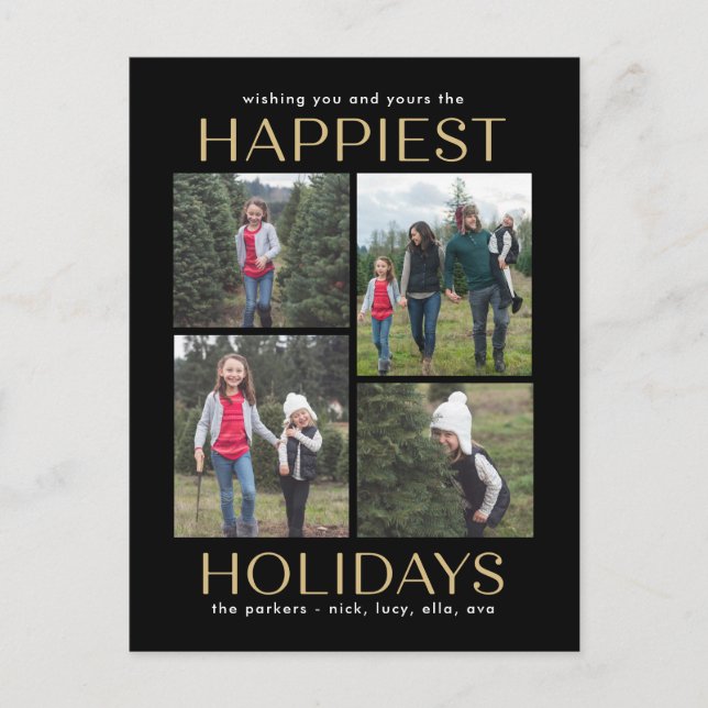 Carte postale Solide Clean Collage Holiday (Devant)