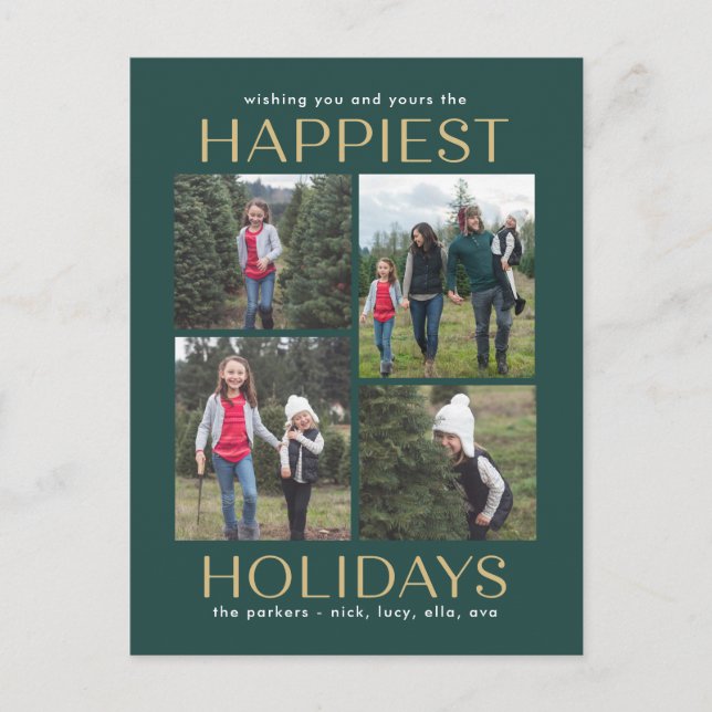 Carte postale Solide Clean Collage Holiday (Devant)