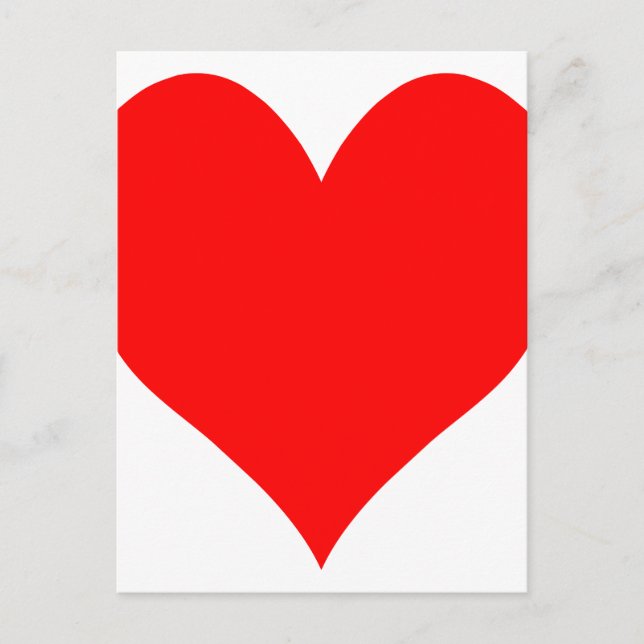 Carte Postale Solide Rouge Rouge mignon Coeur (Devant)
