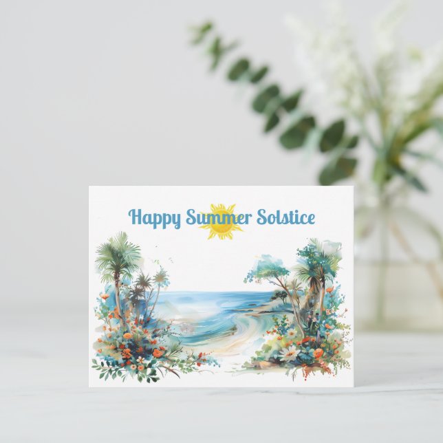 Carte Postale solstice d'été heureux 2024 soleil (Debout devant)