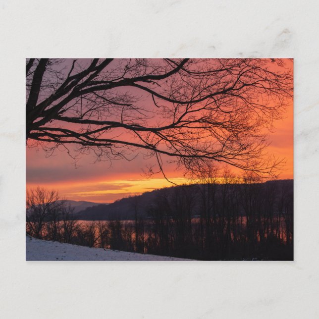 Carte Postale Solstice d'hiver coucher du soleil (Devant)