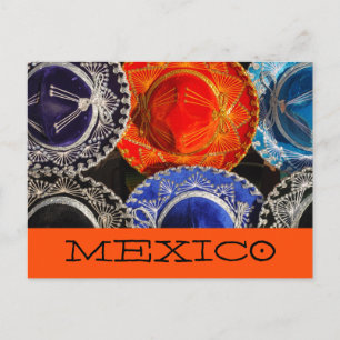 Carte Postale Sombreros mexicains colorés