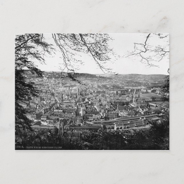 Carte Postale Somerset, Royaume-Uni, Bath City panorama c1895 (Devant)