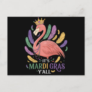 Carte Postale Son Flamant rose Mardi Gras Y'all