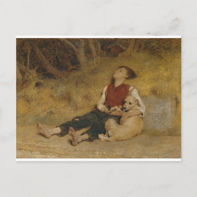 Carte Postale Son seul ami de Briton Riviere (Devant)