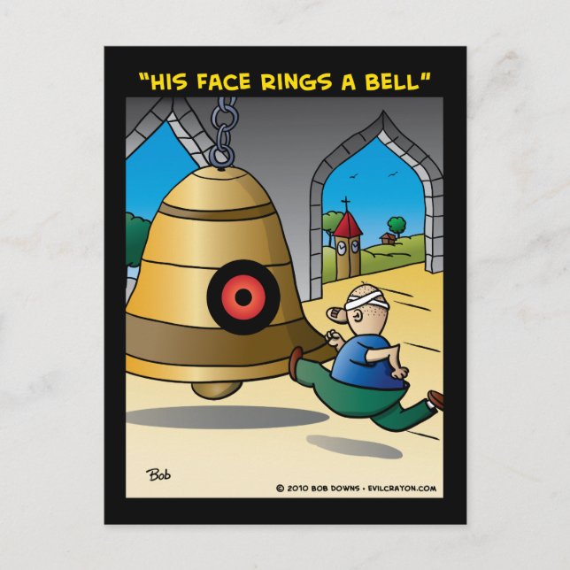 Carte Postale "Son Visage Bague Une Cloche" (Devant)