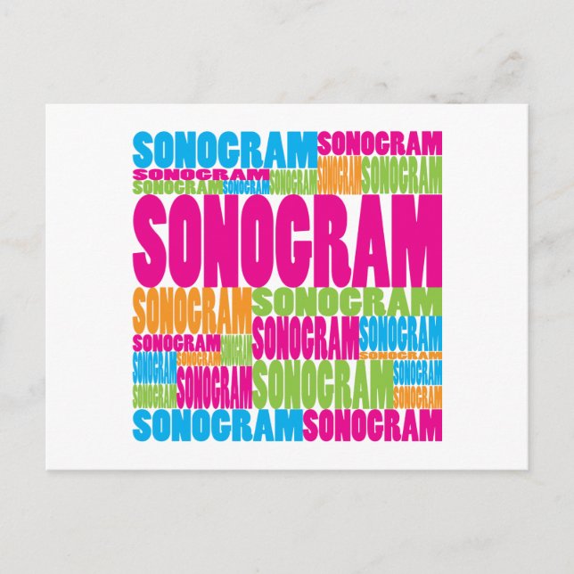Carte Postale Sonogramme coloré (Devant)