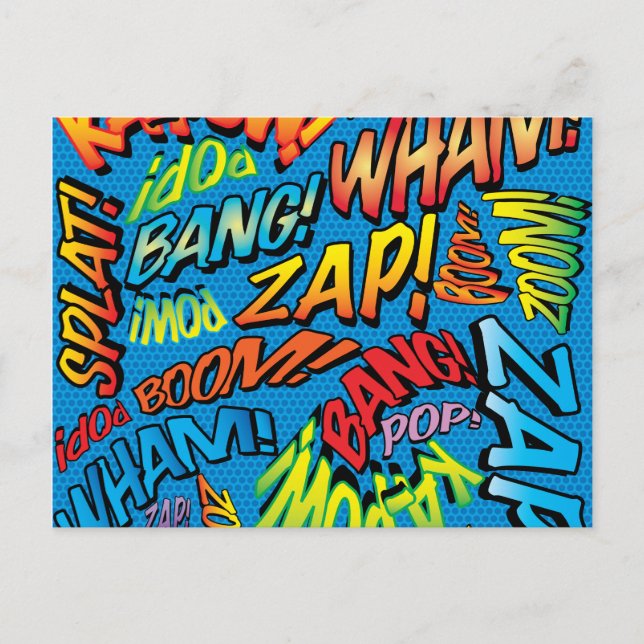 Carte Postale Sons de l'Art Pop de Bande Dessinée Rétro Amusante (Devant)