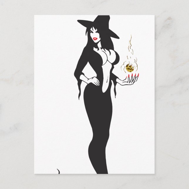 Carte Postale sorcière de l'ampli halloween (Devant)