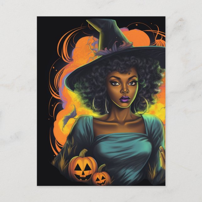 Carte Postale Sorcière d'Halloween (Devant)