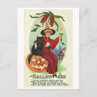 Carte Postale Sorcière d'Halloween à Red Cape
