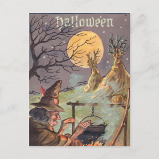 Carte Postale Sorcière d'Halloween - Une nuit effrayante - Art V