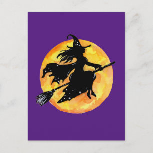 Carte Postale Sorcière et Lune
