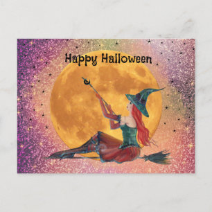 Carte postale sorcière Ginger Halloween par Renee