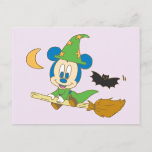 Carte Postale Sorcière Mickey pour bébé d'Halloween