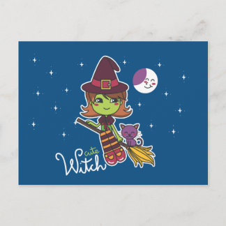 Carte Postale Sorcière mignonne