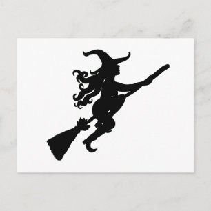 Carte Postale Sorcière sur une silhouette de chambre