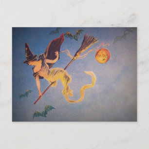 Carte Postale Sorcière vintage